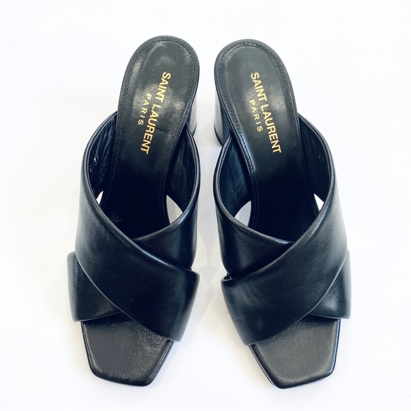 Saint Laurent black leather mules - Picture 2 of 9